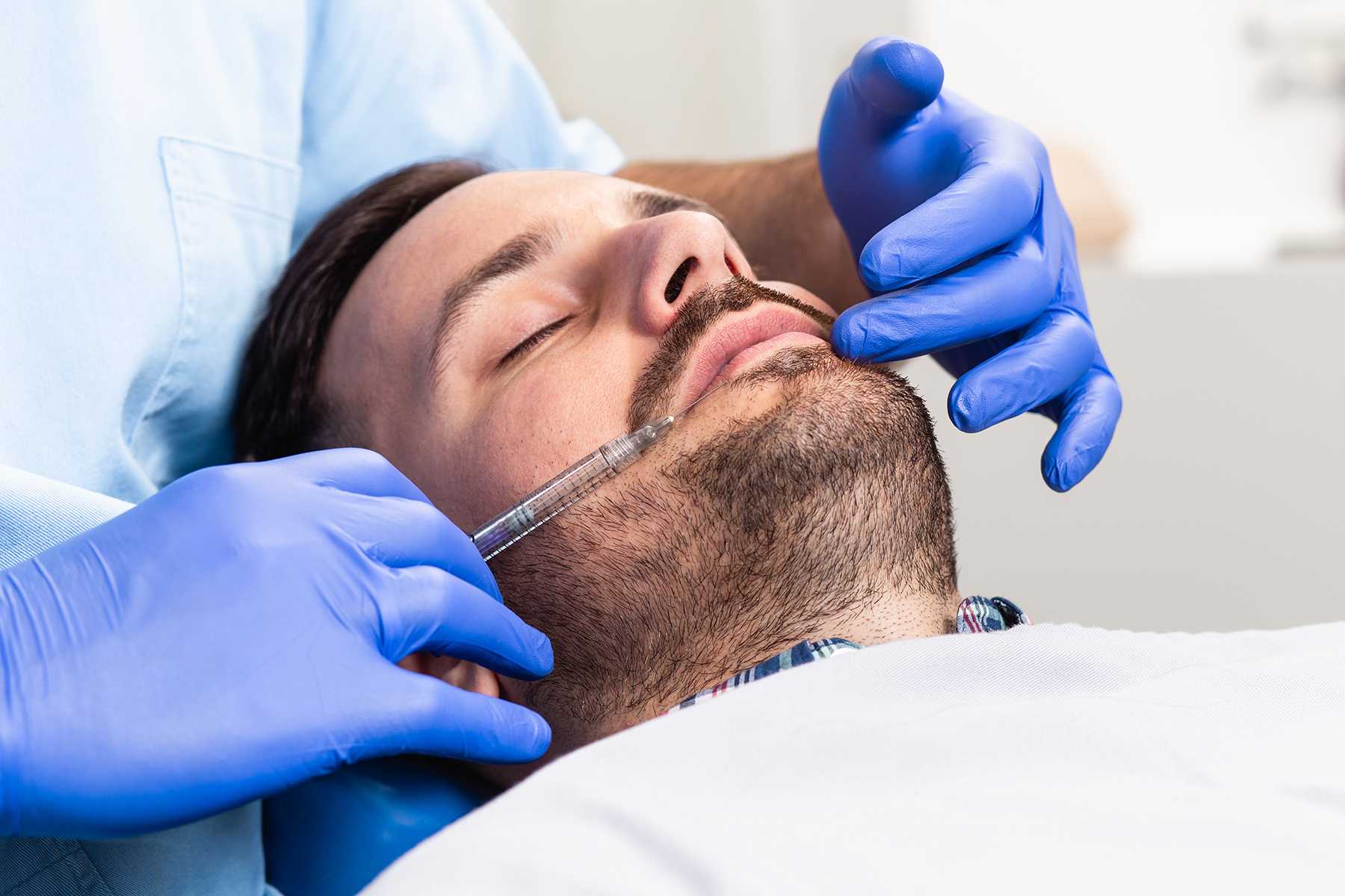 Man doing oral sedation dental care in Canton, OH